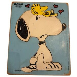 Playskool Snoopy‎ Woodstock Good Grief 7 Piece Wooden Puzzle 1958 1965